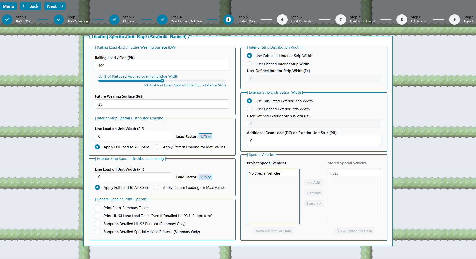 Loading Specification
